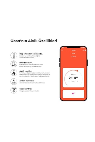 Cosa Akıllı Oda Termostatı Kablosuz Kombi Kontrolü V5