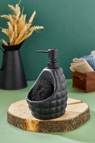 650 Ml Seramik Süngerlikli Sıvı Sabunluk Ckr3557 Siyah