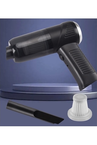 Didadodo Araba Ev Mini Kablosuz Usb Şarjlı Tam Otomatik Elektrikli Süpürge Siyah Metalik