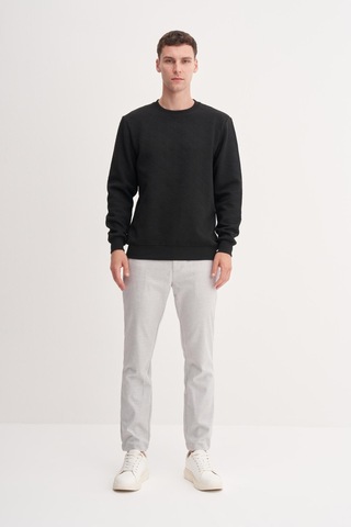 Cazador 53410 Erkek Bisiklet Yaka Sweatshirt Siyah