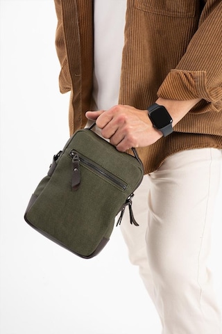 Kanvas Kumaş Erkek Postacı Çanta Omuz Çantası 20 12 Cm Çapraz Askılı Omuz Çantası Mega Çanta Haki