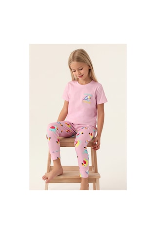 Rolypoly Jungle Mor Kız Çocuk Pijama Takımı Rose