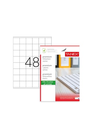 Tanex Laser Etiket 100 Yp 35X37.125 Laser-Copy-Inkjet Tw-2137