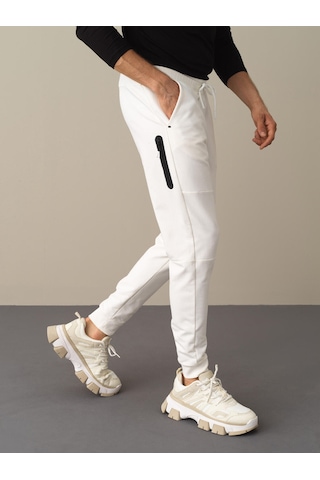 Beyaz Slim Fit Sweat Pantolon 380137 Beyaz