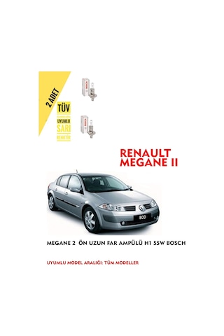 Megane 2 Ön Uzun Far Ampülü 2 Adet Sarı Renk