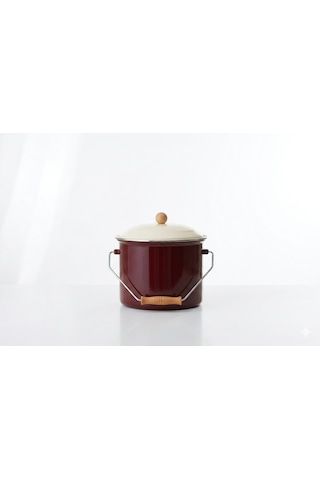 Emaye 20 Cm Bakraç Renkli Bordo