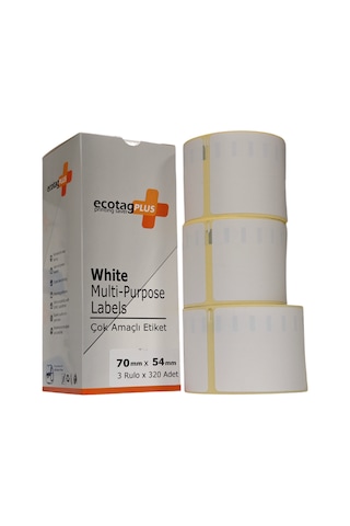 Ecotagplus Dymo Muadili Etiket - 70 Mm X 54 Mm - 5 X 320 Adet - Eko Paket - 99015 1