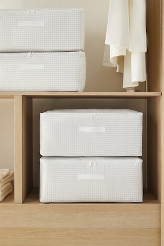 Home Wave 4'lü Orta Boy Gri Pötikare Hurç Set 52 x 28 x 21 cm