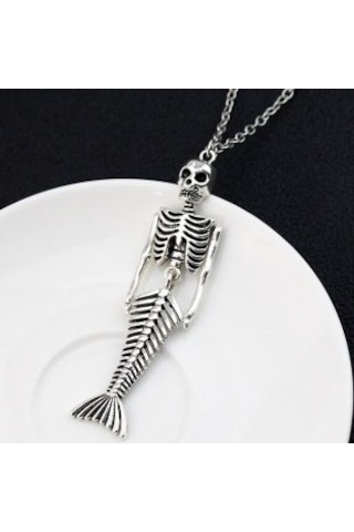 Vintage Gotik Mermord Deniz Kızı Unisex İskelet Paslanmaz Çelik K