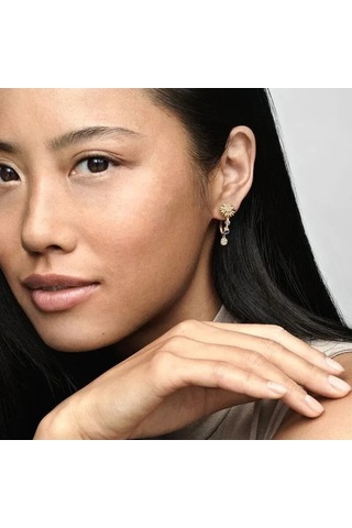 Flybuy Zirkonlu, Ve Şık Püsküllü Oksitlenmiş Modern Küpeler Kaplama Gümüş Gold Doğal - Fz Gold