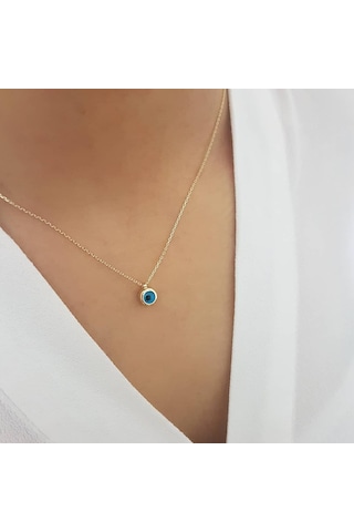 Idealsarraf Ideal Sarraf 14 Ayar Altın Nazar Boncuklu Kolye 2.0 Gr