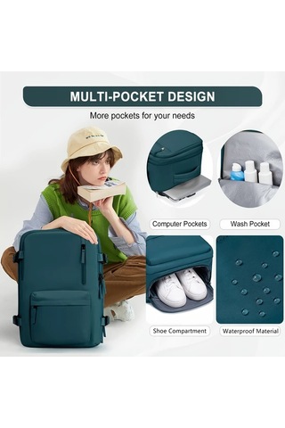 Xuweiwei Large Kapasiteli Army Green Seyahat Sırt Çantası Ayakkabı Bölmeli Hafif Laptop Çantası Şarj Portlu "value":"mavi"