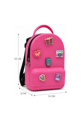 Vicco Pvc Mini Boy Çocuk Plaj Çantası Kreş Çantası Sırt Çantası Okul Çantası Unisex Çanta Pembe