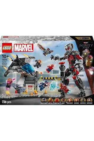 LEGO® Marvel Kaptan Amerika: Kahramanların Savaşı Aksiyon Savaşı 76314 - 8 Minifigür İçeren Yaratıcı Oyuncak Yapım Seti (736 Parça)