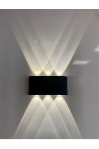 Dekoratif Çift Yönlü Duvar Aydınlatma Led Aplik Gün Işığı Siyah