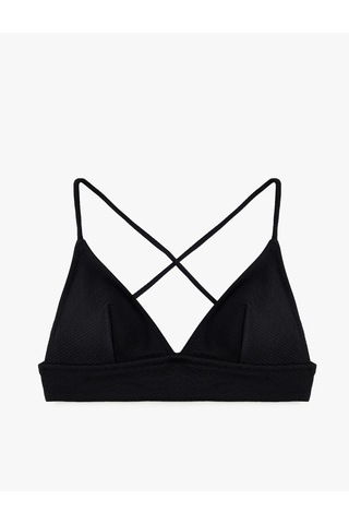 Koton Çapraz Askılı Dokulu Bralet Bikini Üstü Siyah 6sak10011mm