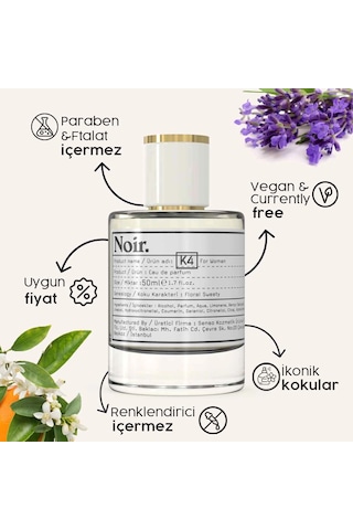 K4 Kadın Edp Parfüm 50 Ml 9% Amber - Çiçeksi