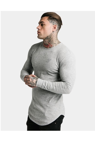 Bpm Siksilk Fırçalı Örgü Erkek Jumper Gri