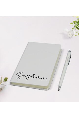 Kişiye Özel El Yazısı Tasarımlı 9X14Cm Beyaz Defter Ve Kalem Hedi N11.1647