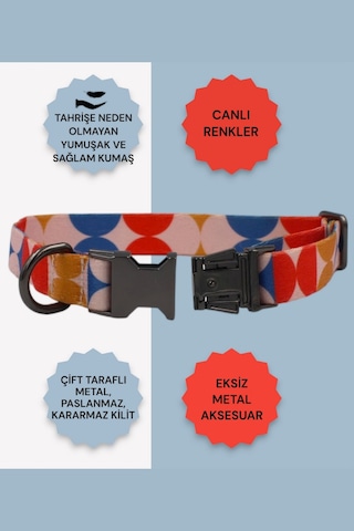 Caramelos İsimli Köpek Tasması, Köpek Künyesi, Köpek İsimlik 280 Pembe & Sarı