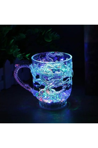 Yunboo 2 Adet Akrilik Led Işıklı Bardaklar - Su Tetikli 4 Renkli Flaş Modu, 285 Ml, Değiştirilebilir Pil, Bar/ktv Partileri İçin Diğer