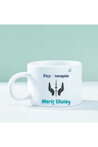Kişiye Özel Fizyoterapist Temalı Motto Kahve Fincanı Mesleğe Özel Şık Tasarım Beyaz