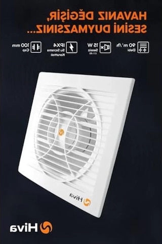 90 M³/h Debili Sessiz Banyo Ve Tuvalet Aspiratörü Açık Ahşap