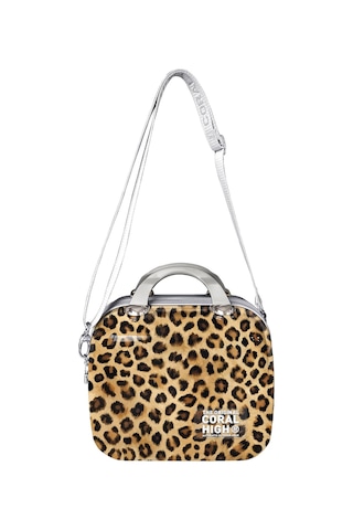 Coral High Kahverengi Leopar Desenli Omuz Askılı Pc Makyaj Çantası 16844
