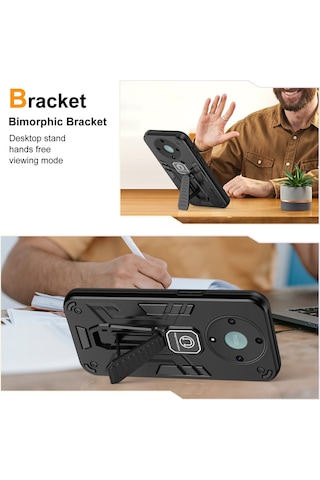 Honor X9a 5g / X40 5g / Magic5 Lite 5g Telefon Kılıfı Kickstand Sert Pc Yumuşak Tpu Sağlam Kapak