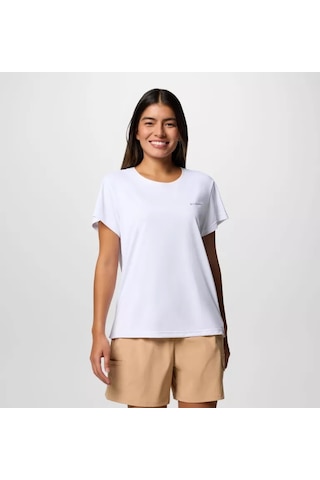 Columbia Al3349 Bluevista Hill Ss Crew Kadın T-shirt 2119301100 Beyaz