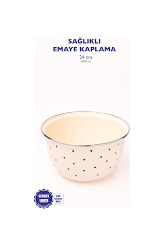 Black Cupid Emaye Karıştırma Ve Salata Kabı 24cm 4 Litre Ocağa Da Koyulabilir