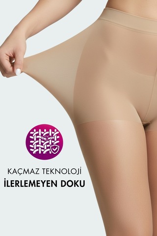 Elilom 2'li Paket Mikro Görünmez Kaçmaz Külotlu Çorap Kaçık İlerlemez, İnce Mat Ten-ten Ten - Ten