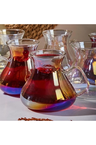 Perotti 16014 Ehl-i Keyf Luster 6'lı 200 Ml Çay Bardağı Seti Şeffaf