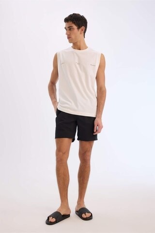 DeFacto Regular Fit File Astarlı Diz Üstü Deniz Şortu E4736AX25HSBK27