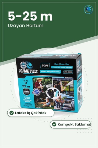 Sihirli Bahçe Hortumu 5 M 25 Uzayan Esnek Lateks İç Polyester Örg