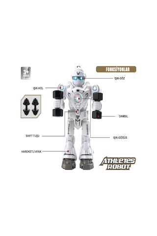 Atletik Sporcu Siyah Robot - Işıklı Ve Müzikli Hareketli , Pilli Genel