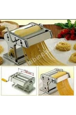 Tuğra Çelik No 180 3 Amaçlı Erişte Kesme Makarna Yufka Makinesi Gümüş