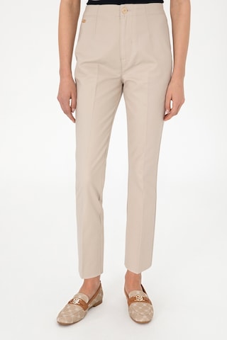 U.S. Polo Assn. Kadın Taş Slim Flare Cropped Fit Kanvas Pantolon 50301156-VR049