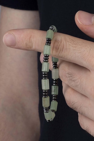 Gümüş Pazarım Hematit Taşı Geçişli Ceyt Doğal Taş Erkek Bileklik Diğer