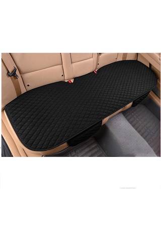 Tüm Araçlar Uyumlu Kumaş Ön Ve Arka Takım Araba Koltuk Minderi 3 Parça Krem - Siyah