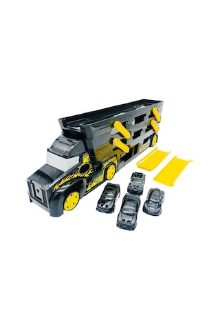 Ethem Oyuncak Siyah 3 Katlı Taşıyıcı Tır 628-3, 4 Arabalı 3 Katlı Taşıyıcı Tır