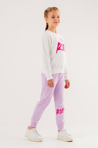 Run Baskılı 2 Ip Mevsimlik Kız-erkek Takım - Coppa -ekru-lila - 6 Yaş Çok Renkli