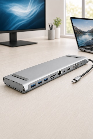 11in1 Çoklayıcı Type-c 3.1 To 4k Hdmi Vga Usb-c Ethernet Usb Çoklayıcı Sd Kart Okuyucu Çevirici Hub