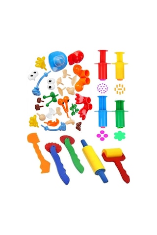 Oyun Hamuru Oyuncak Merdane Silindir Kesici Şekiller Kalıp Enjektör Seti 1 Paket Okul Öncesi Kreş Anasınıfı Etkinlik