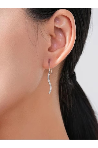 Brezza Lusso Jewelry Timeless Series Zarafet Dalgası Gümüş Kadın Küpe Gümüş