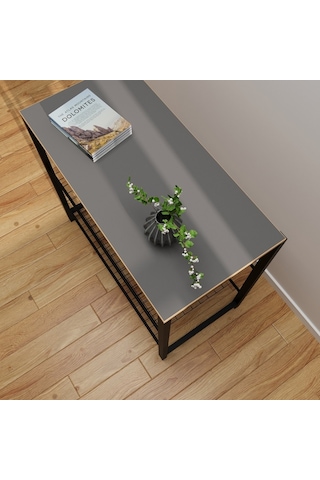 Geniş Metal Ayakkabılık Vestiyer 3 Katlı Ayakkabılık Füme 1362 Füme