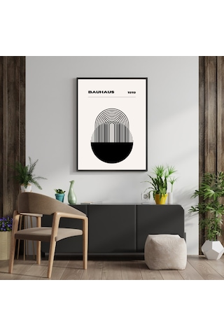 Bauhaus Minimalist Duvar Tablosu Çerçeveli 2'li Set Siyah Renk 30 X 42 Boyut/ebat