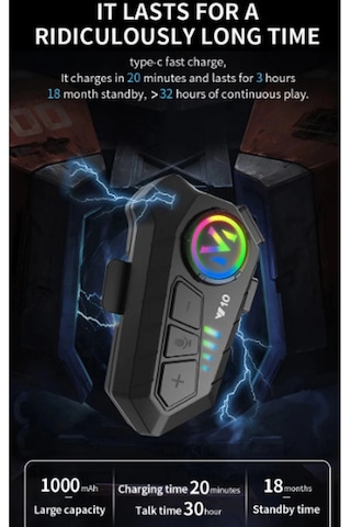 Y10 Kask Kulaklık Bluetooth Motosiklet Kulaklık 5,3 Bluetooth Intercom Motorsiklet Kulaklık 50020067