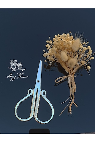 Doğal Kuru Çiçekli Söz Nişan Kurdele Makası