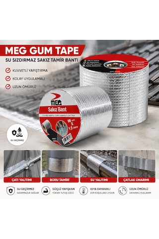 Gum Tape Su Sızdırmaz Tamir Bandı, 96 Mm X 1,5 M Lunaev